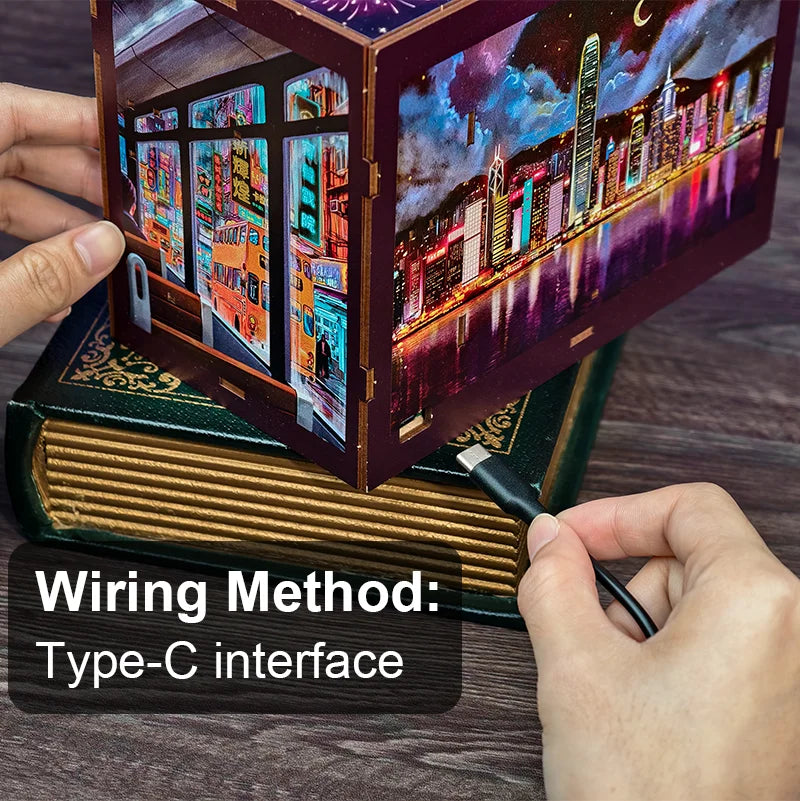 Christmas Party DIY Book Nook Kit — detalied side view