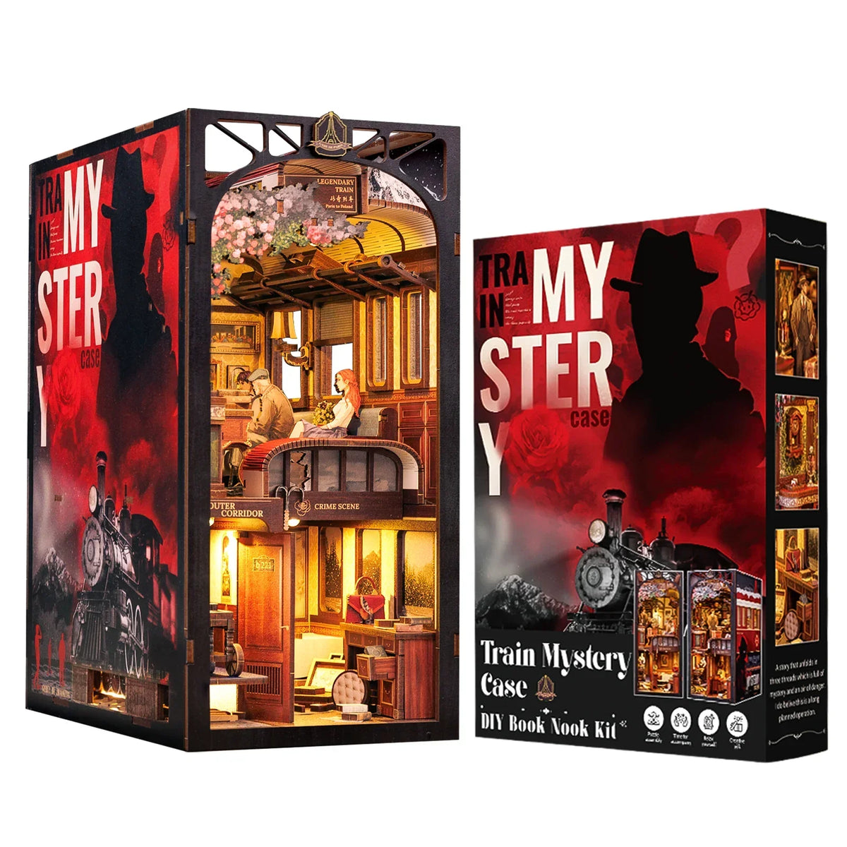 Train Mystery DIY Book Nook Kit — scene view