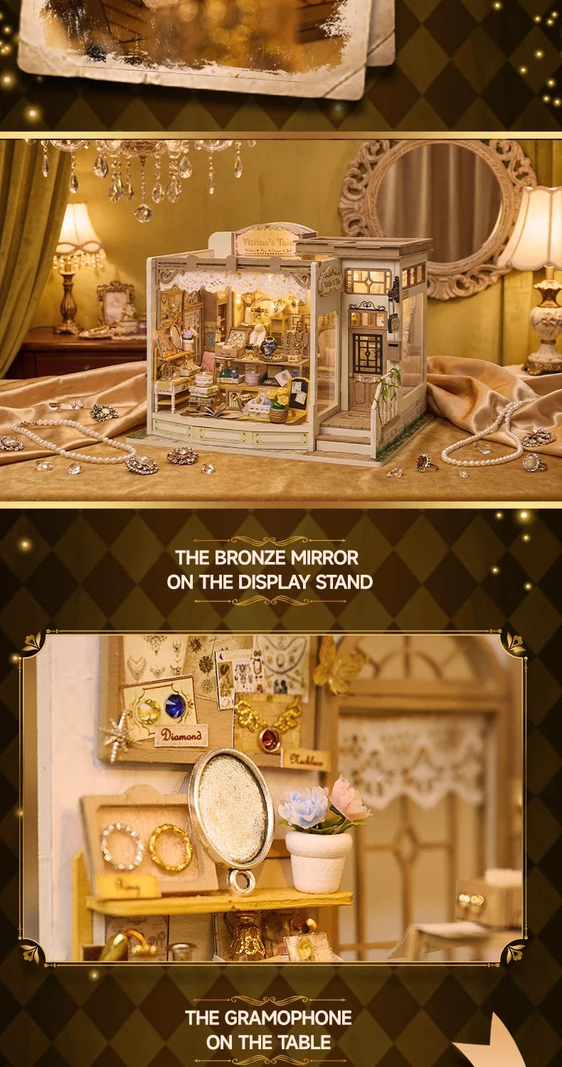 Jewellery Store DIY Miniature Kit — box and pieces