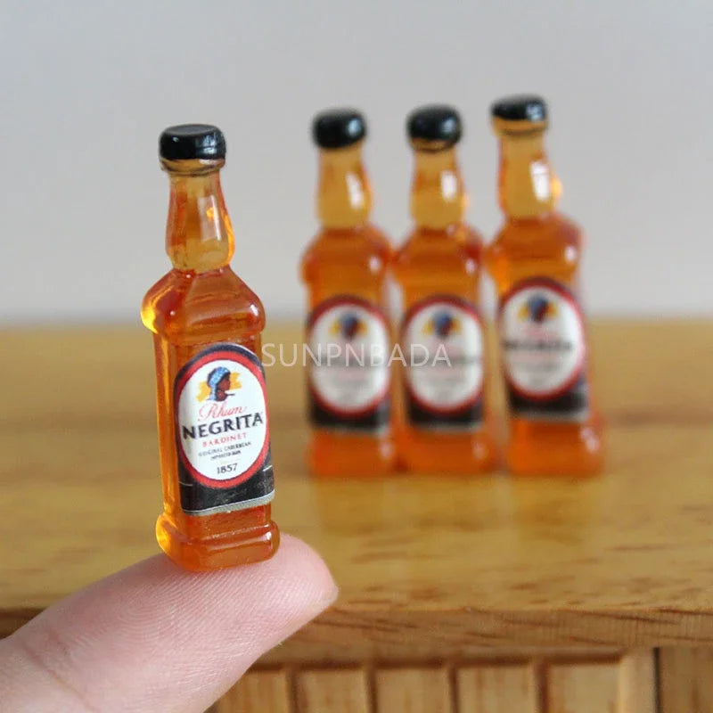 Scale Wine Whisky Bottle Bjd DIY Miniature House Kit — angled close-up