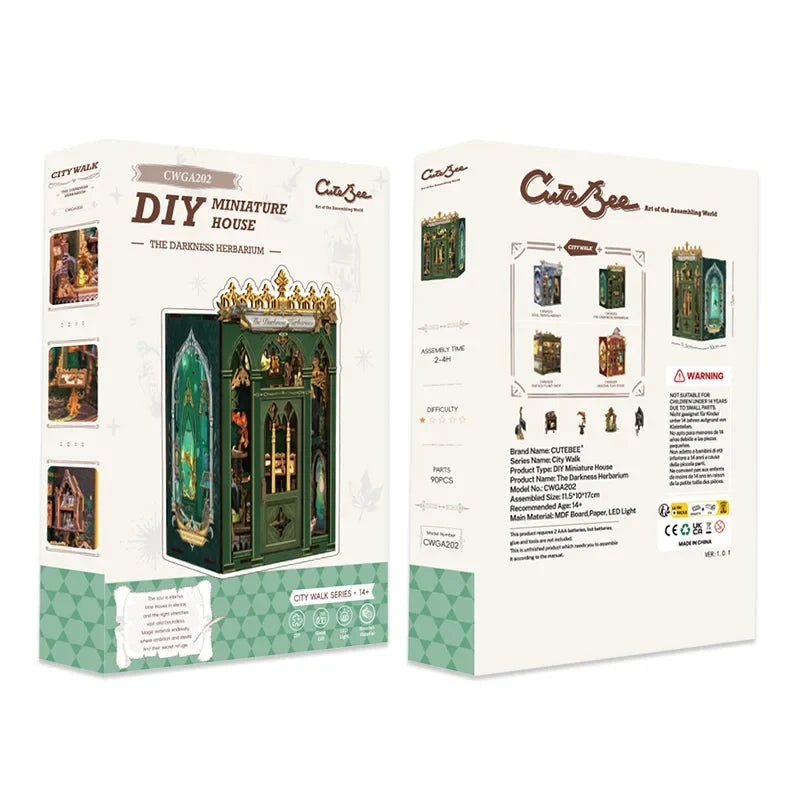 Darkness Herbarium DIY Book Nook Kit — detalied side view