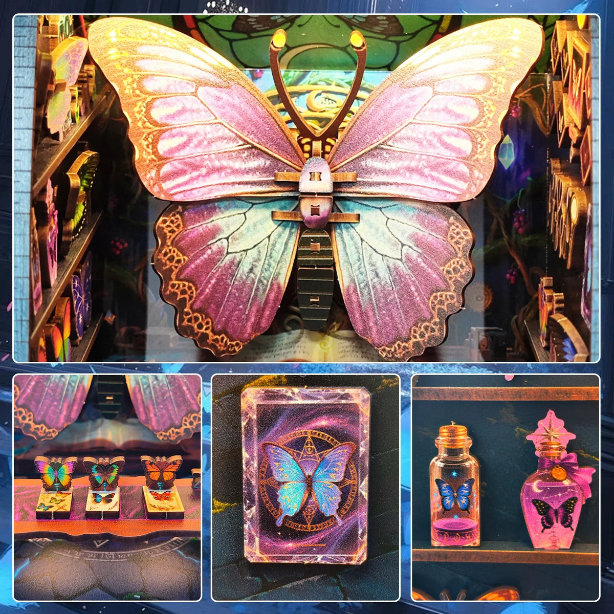 Butterfly Room DIY Miniature House Kit — angled close-up