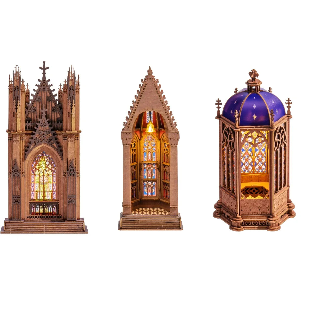 Rolife TG Series Gothic Cathedral 3D Wooden Puzzle Kit — scene view