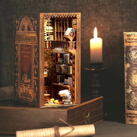 YS05 With DustCover DIY Book Nook Kit — detalied side view