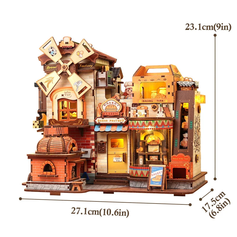 Mechanical Factory Music Box Wooden Puzzle — box and pieces