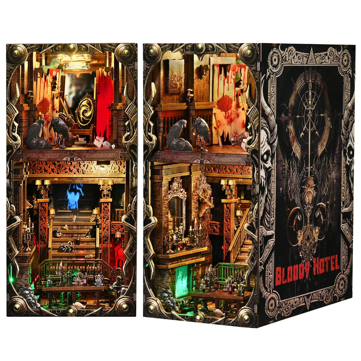 The Haunted Hotel DIY Book Nook Kit — detalied side view