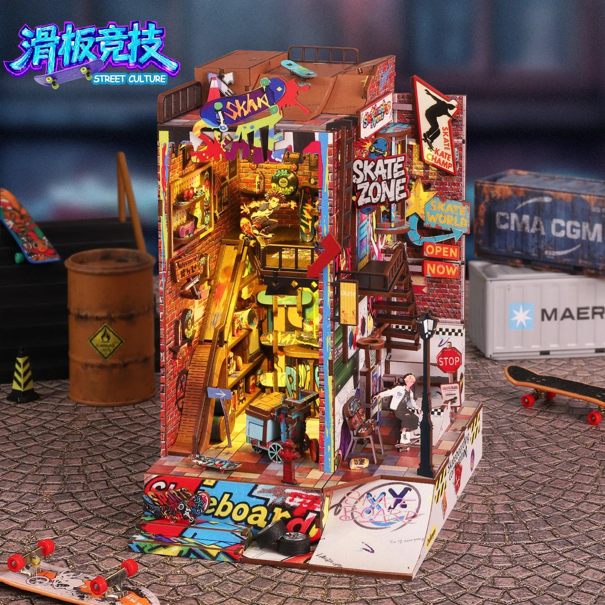 Skatepark DIY Diorama Kit — angled close-up