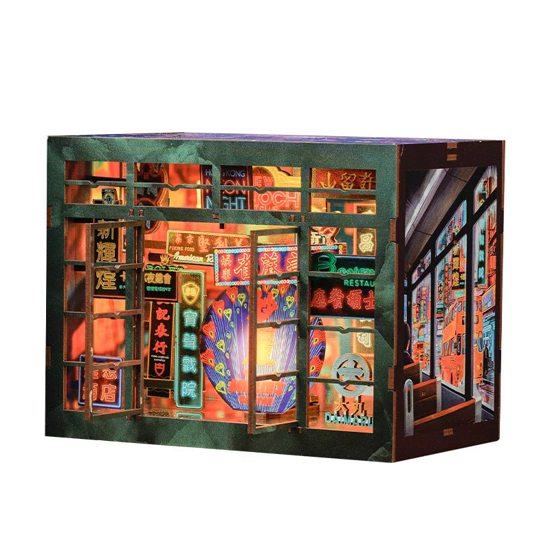 Christmas Party DIY Book Nook Kit — open display view