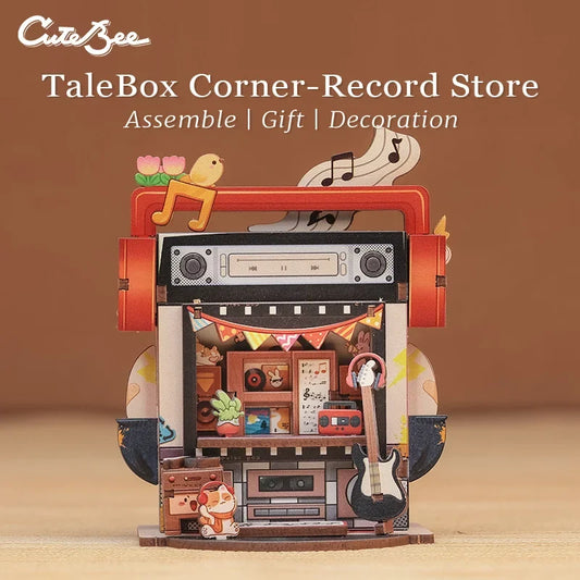 Record Store DIY Miniature House Kit — main view