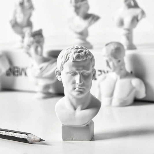 Greek Mythology Bust Statues Set — detalied side view