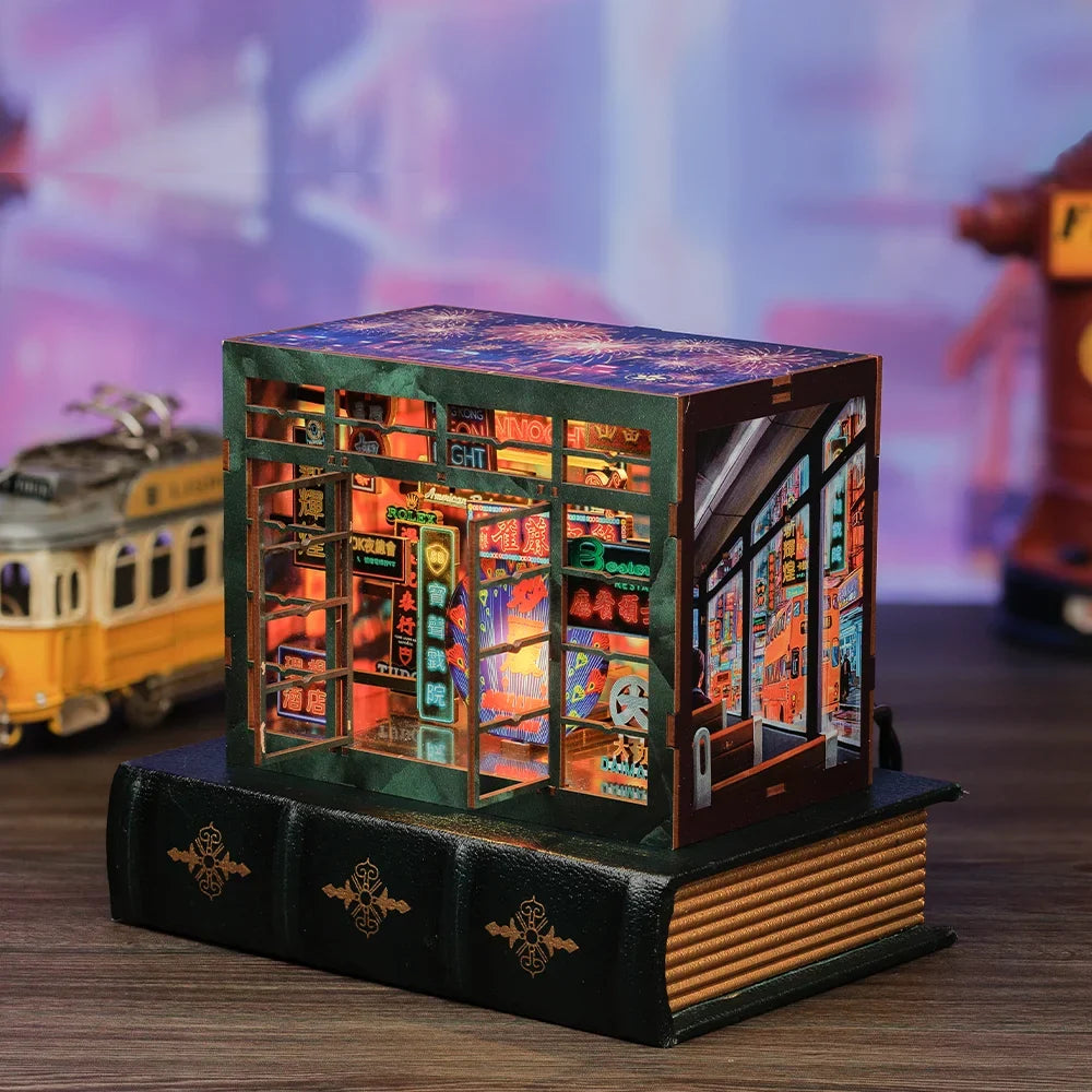 Christmas Party DIY Book Nook Kit — detalied side view