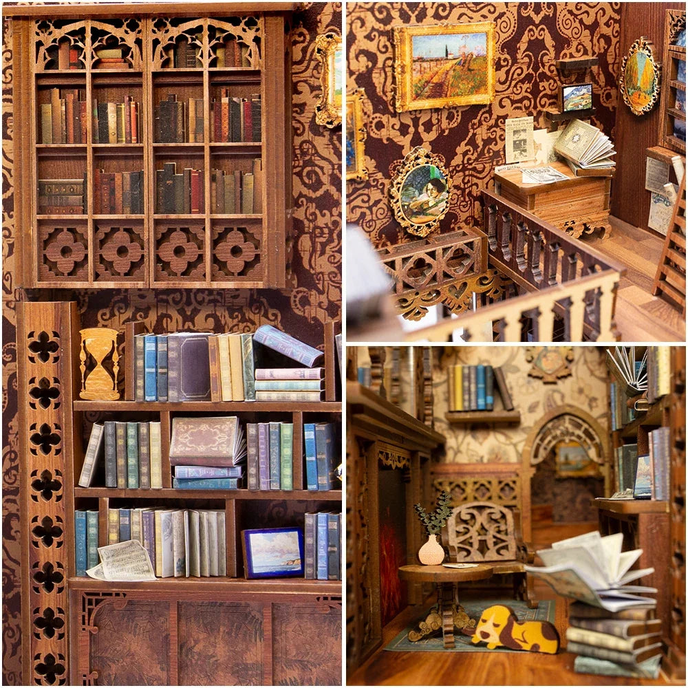 YS05 With DustCover DIY Book Nook Kit — angled close-up