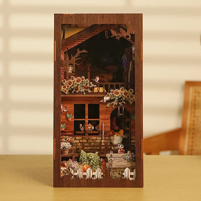 Country Cottage DIY Book Nook Kit — open display view