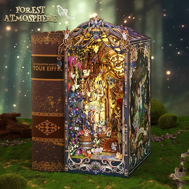 Fairy Tale Elf Home DIY Book Nook Kit — open display view