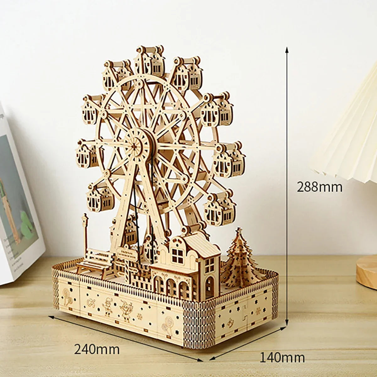 Ferris Wheel 3D Wooden Puzzle — angled close-up