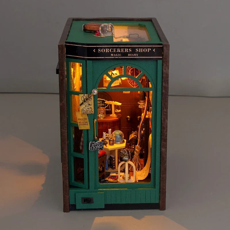 Sorcerer's Shop DIY Book Nook Kit — open display view