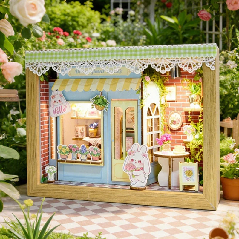 Dessert Store DIY Miniature House Kit — front angle