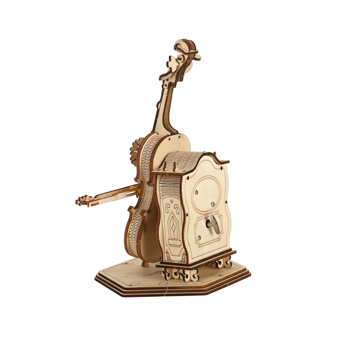 Violoncello DIY 3D Wooden Puzzle Kit — angled close-up
