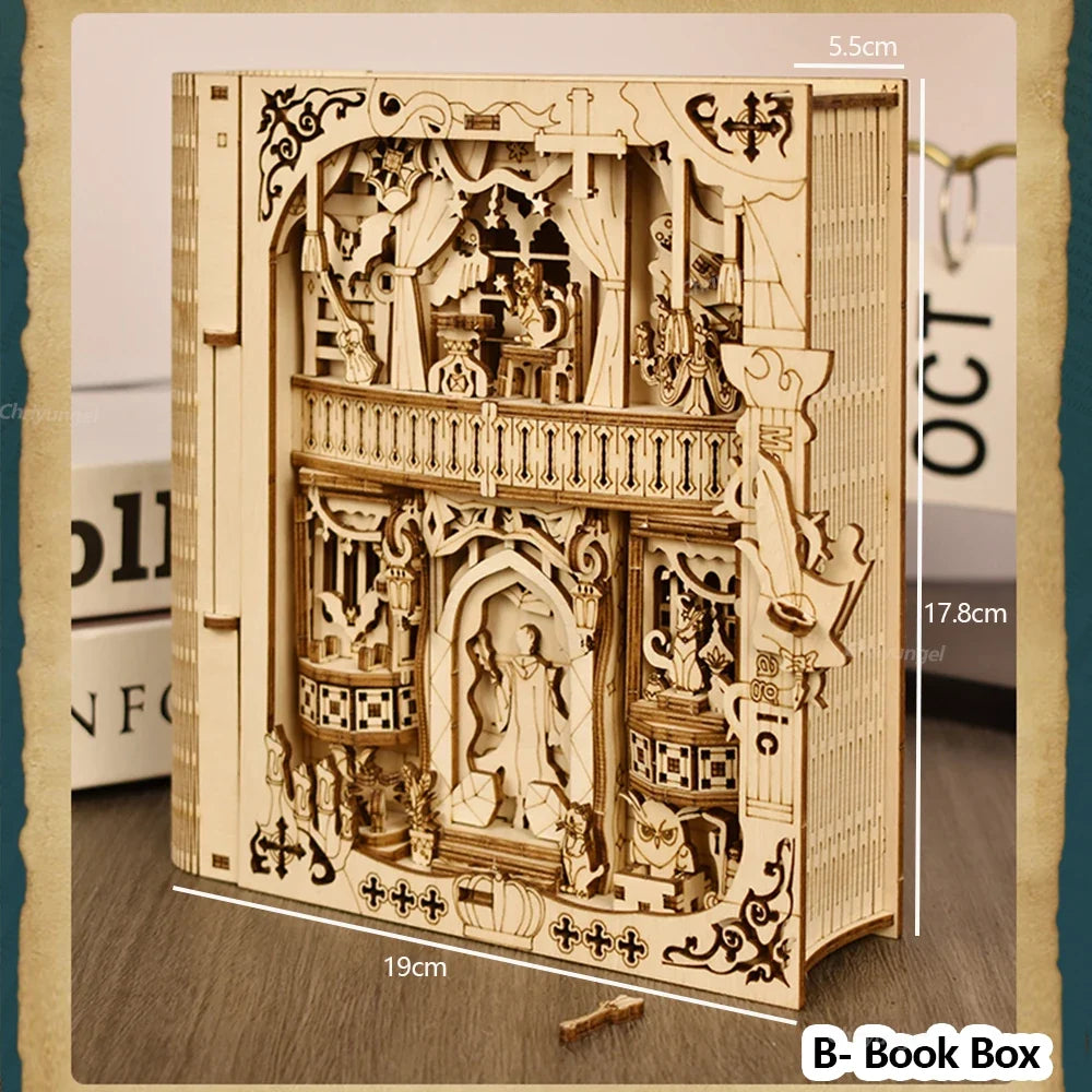Book of Secrets DIY Miniature House Kit — box and pieces