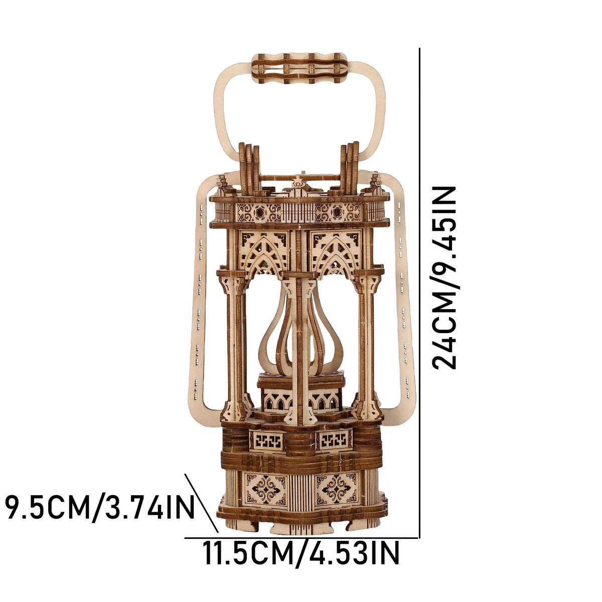Tang Lantern DIY 3D Wooden Puzzle Kit — scene view