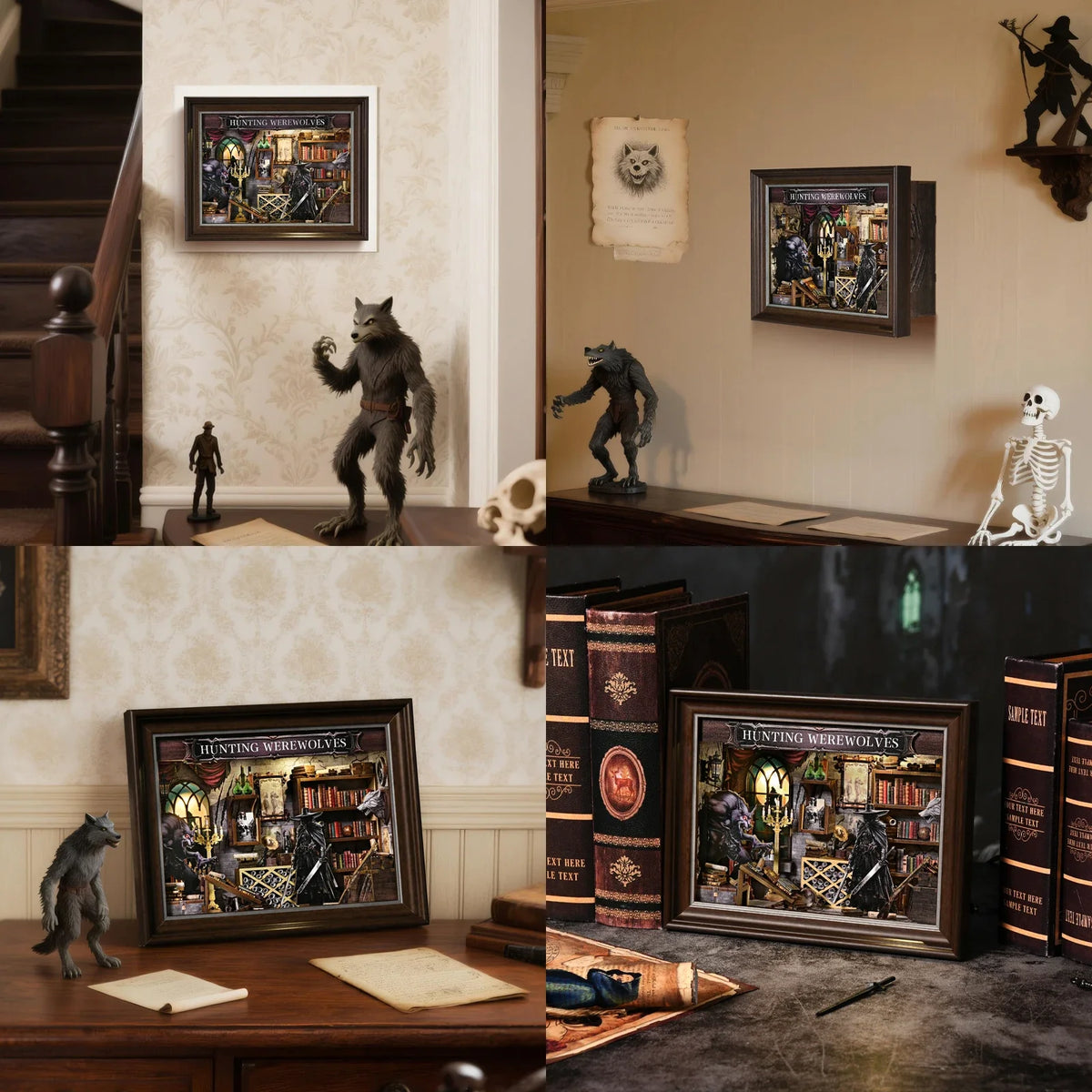 Werewolf Hunter DIY Book Nook Kit — detalied side view