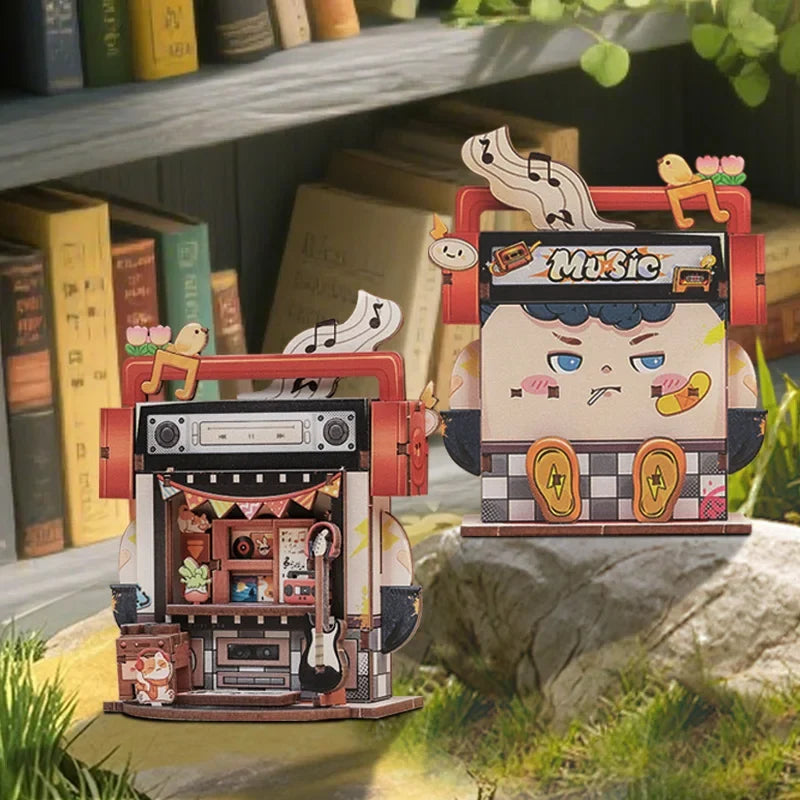 Record Store DIY Miniature House Kit — scene view