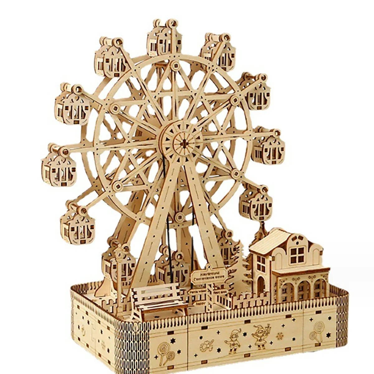 Ferris Wheel 3D Wooden Puzzle — front angle
