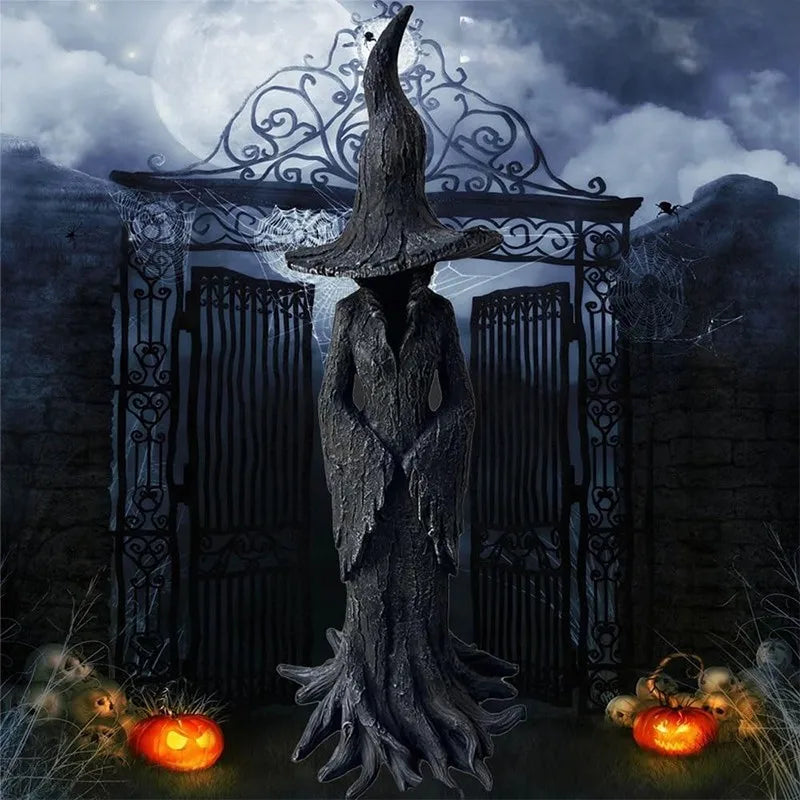Gothic Witch Resin Statue — main view