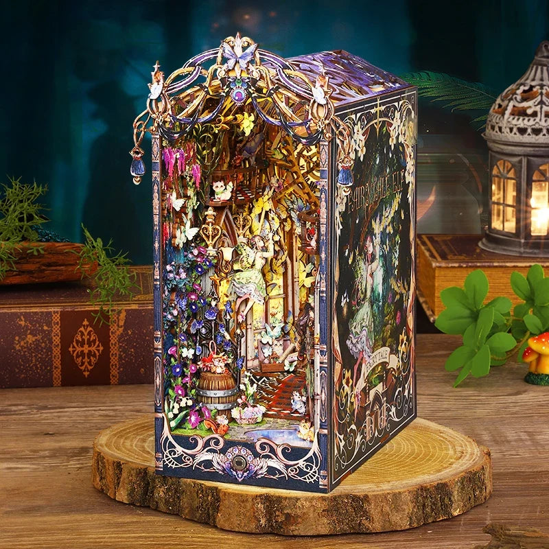 Fairy Tale Elf Home DIY Book Nook Kit — angled close-up