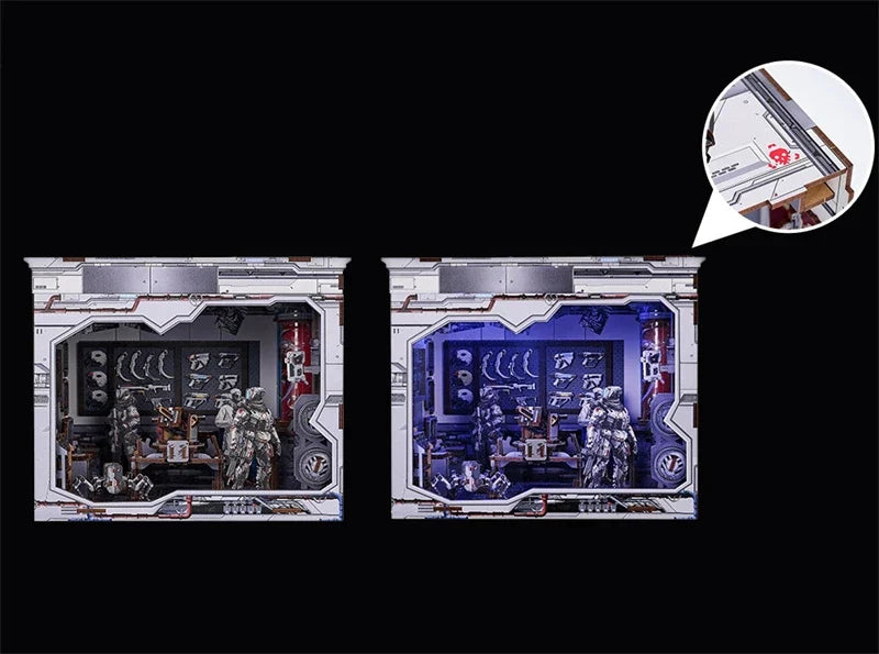 Space Station DIY Miniature Kit — open display view