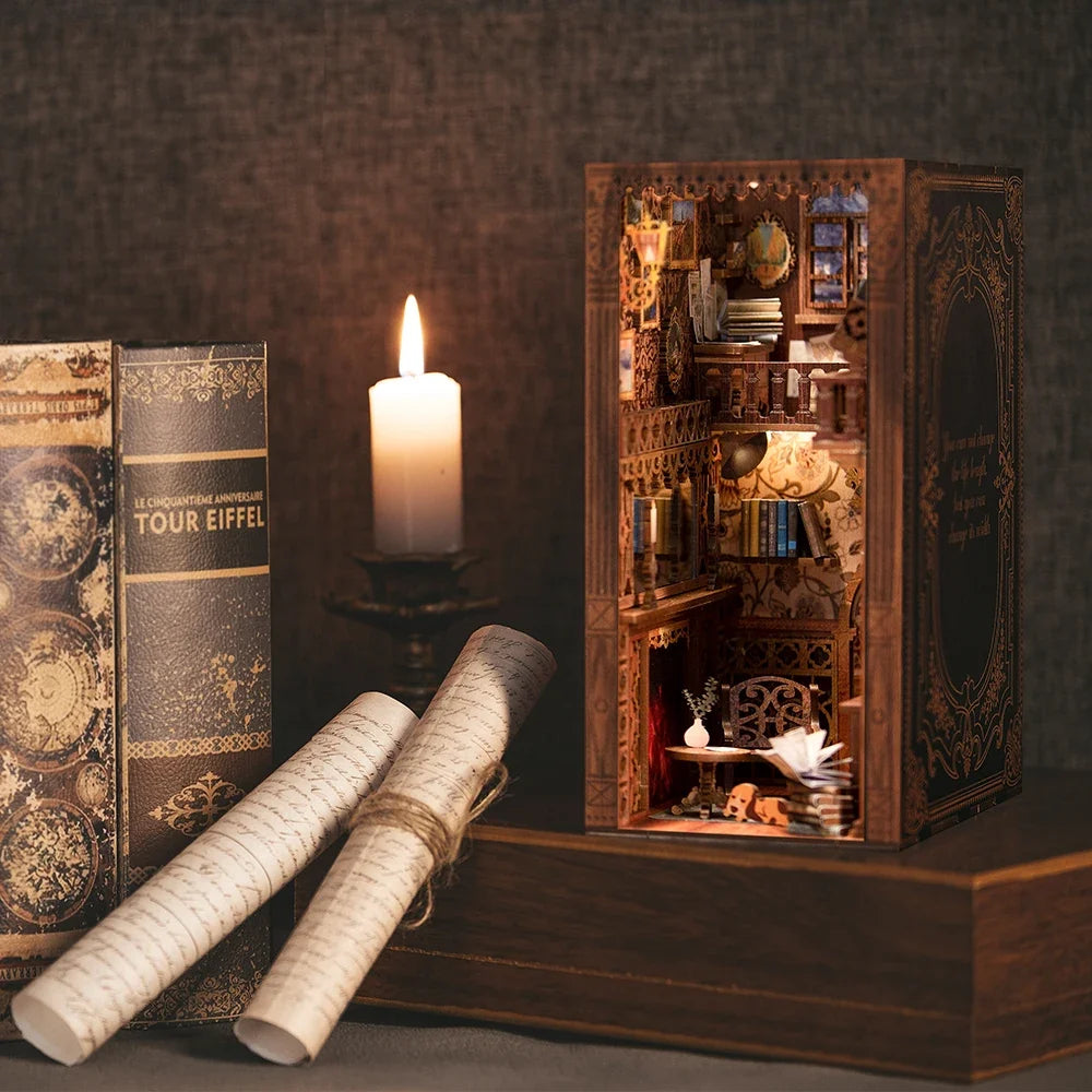 YS05 With DustCover DIY Book Nook Kit — open display view