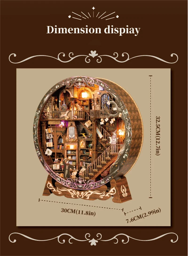 Magic Library DIY Miniature House Kit — front angle