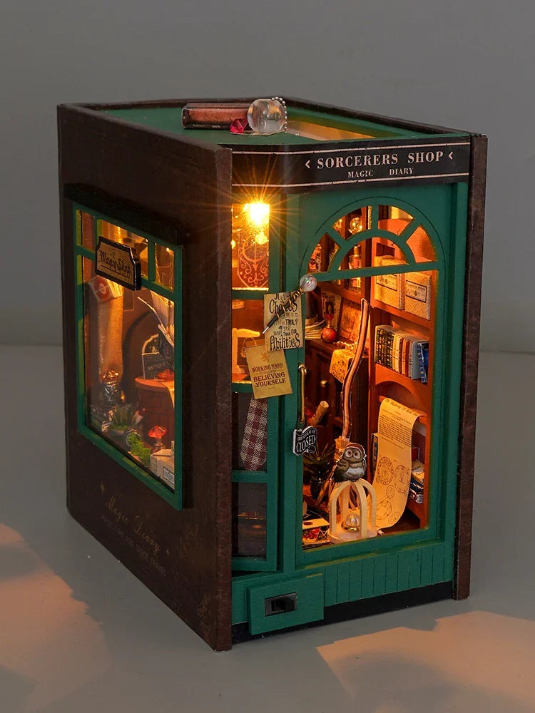Sorcerer's Shop DIY Book Nook Kit — box and pieces