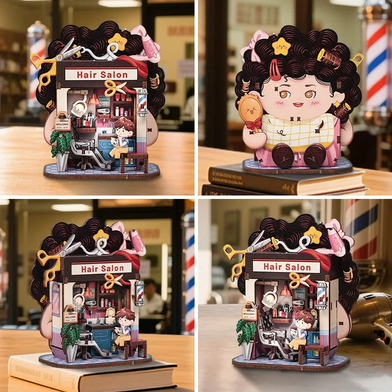 Hair Solan DIY Miniature House Kit — open display view