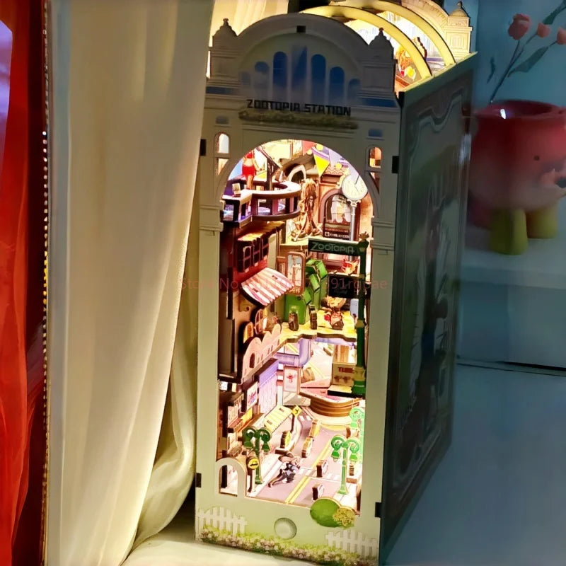 Zootopia DIY Miniature House Kit — open display view