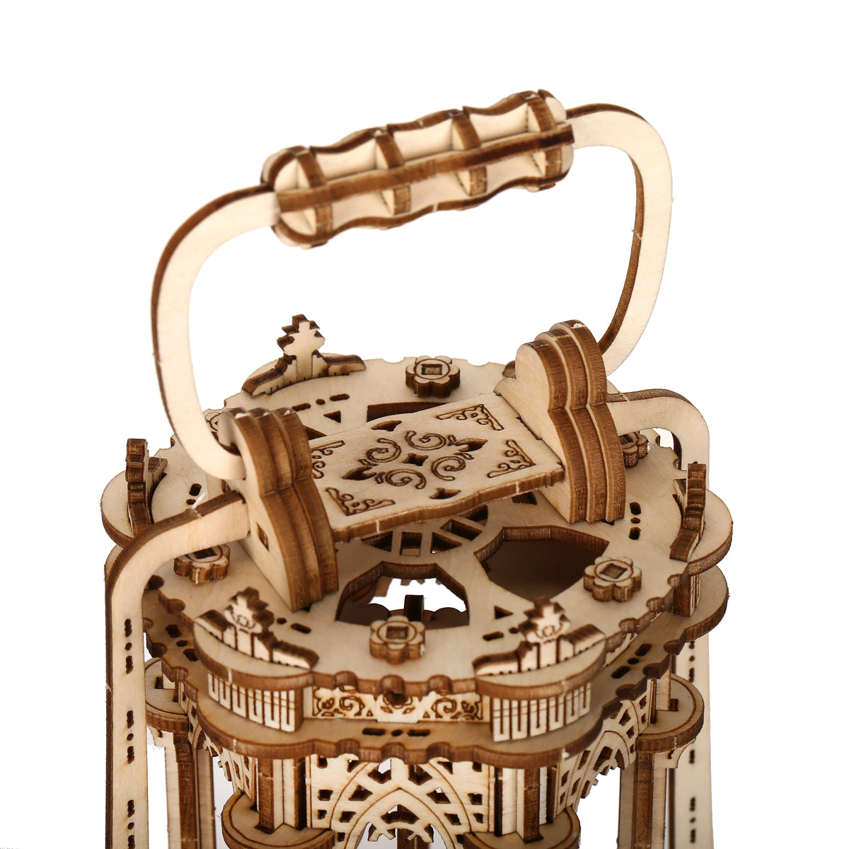 Tang Lantern DIY 3D Wooden Puzzle Kit — angled close-up