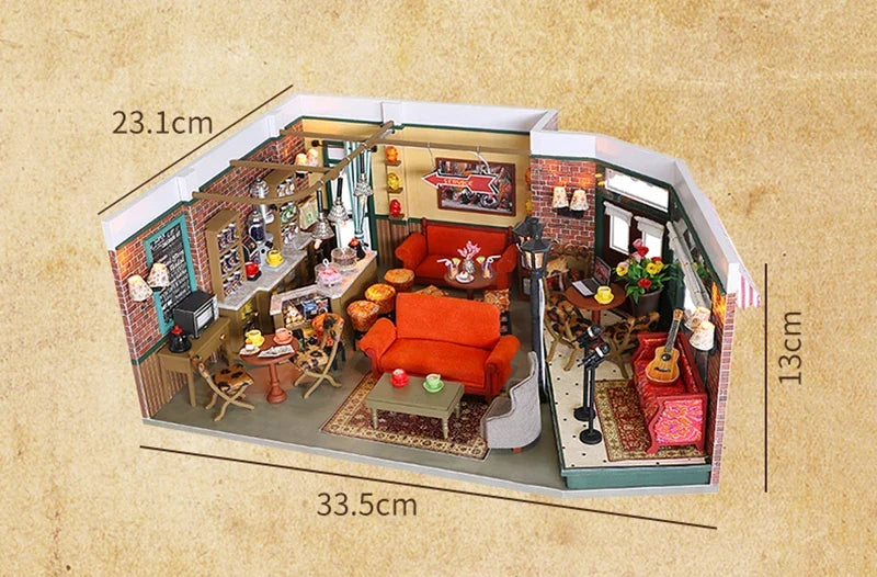 Monicas Apartment DIY Book Nook Kit — angled close-up
