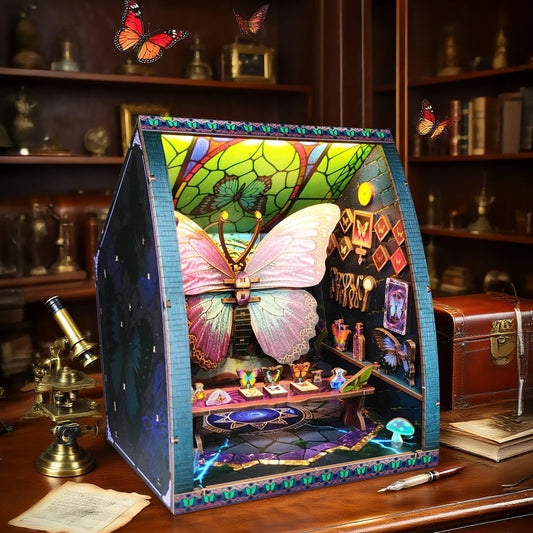 Butterfly Room DIY Miniature House Kit — detalied side view