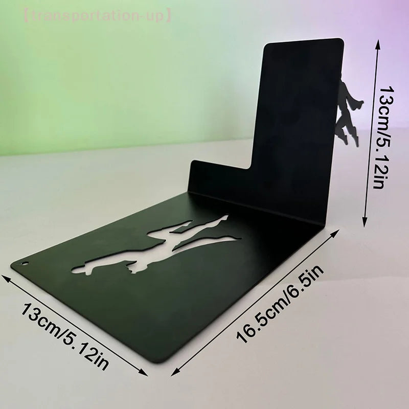 Superhero Metal Bookend Figurine – Desktop Book Storage — scene view