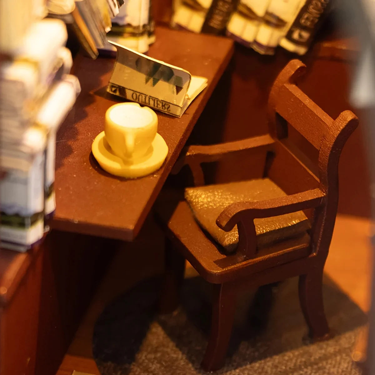 Library DIY Miniature House Kit — front angle