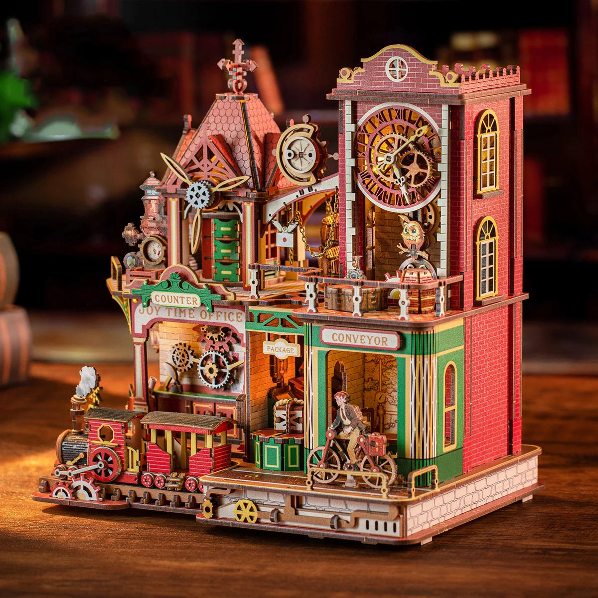 Joey's Time Post Office DIY Miniature House Kit — angled close-up