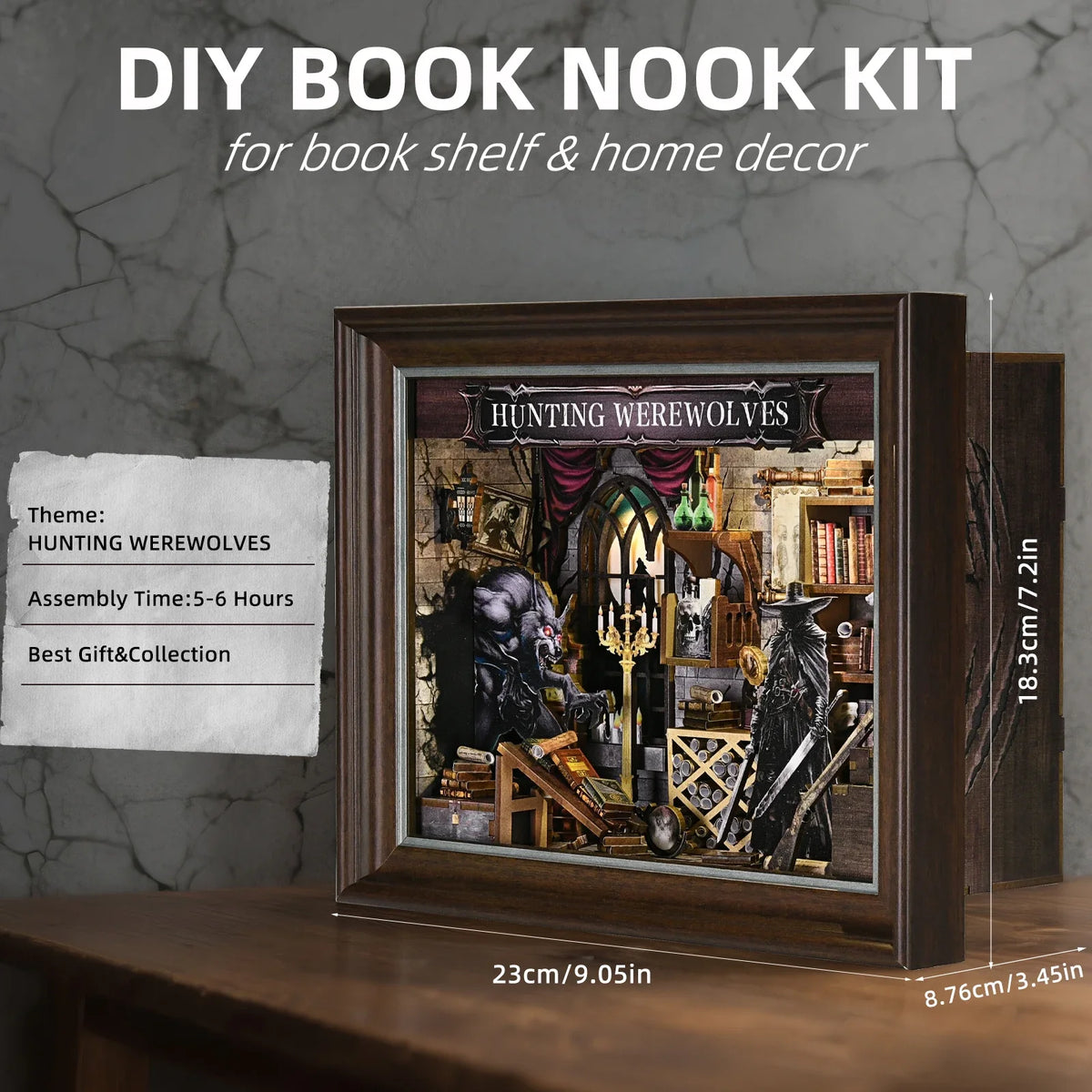 Werewolf Hunter DIY Book Nook Kit — open display view