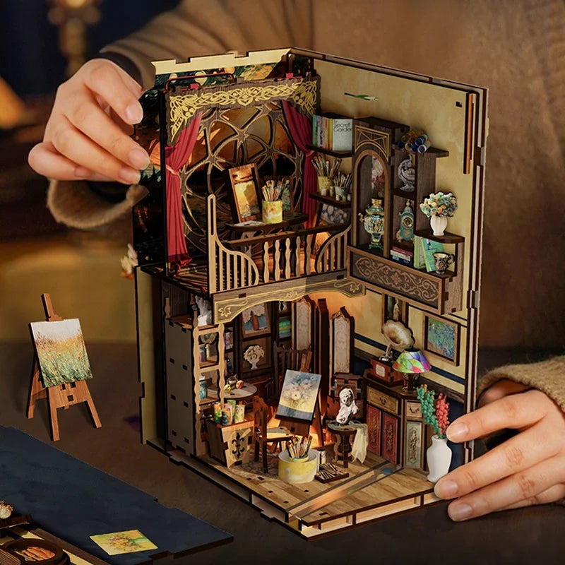World Within Frame Figurines Miniatures DIY Book Nook Kit — front angle