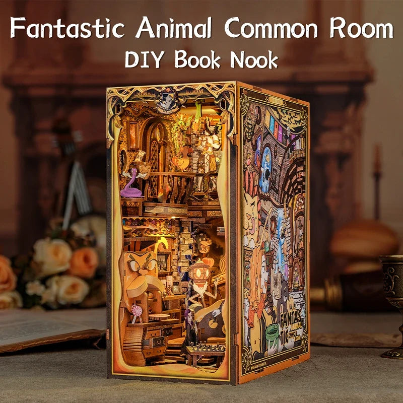 Fantastic Animal DIY Book Nook Kit — open display view