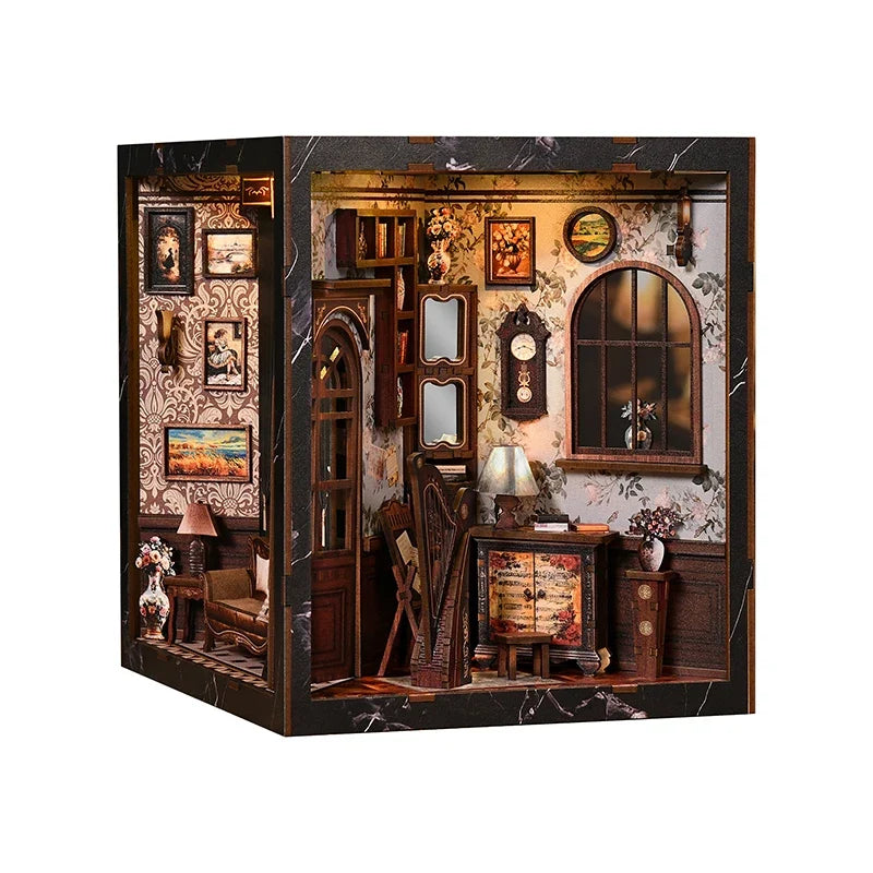 European Melody Box DIY Book Nook Kit — box and pieces