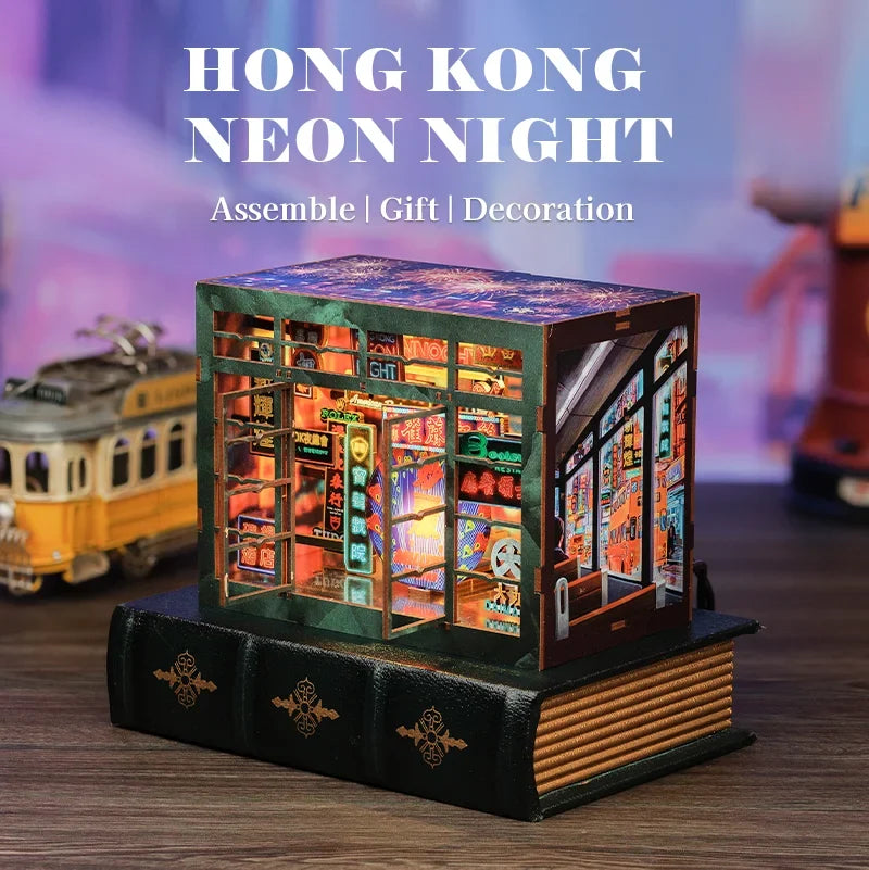 Christmas Party DIY Book Nook Kit — box and pieces