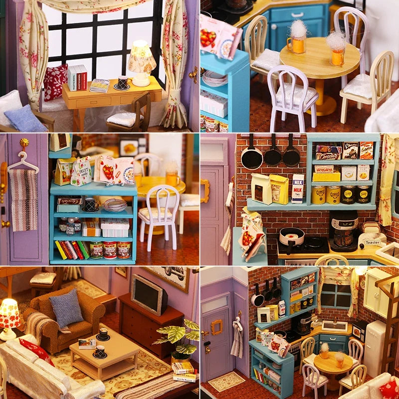 Monicas Apartment DIY Book Nook Kit — open display view