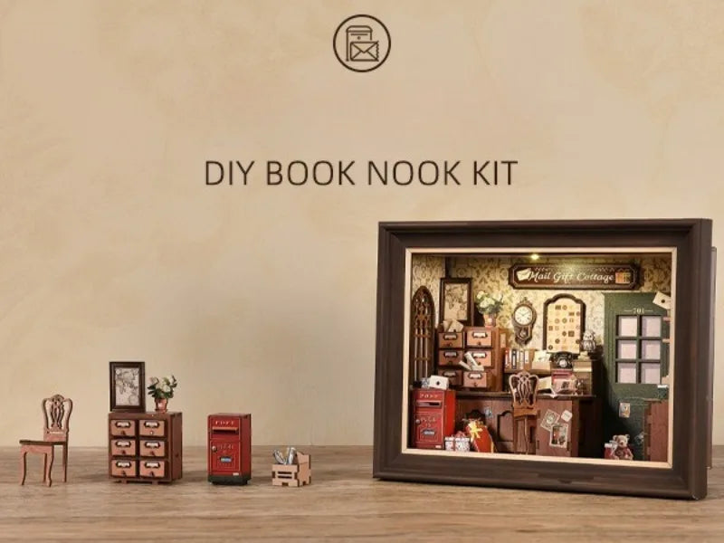 Mail Gift Cottage DIY Book Nook Kit — scene view