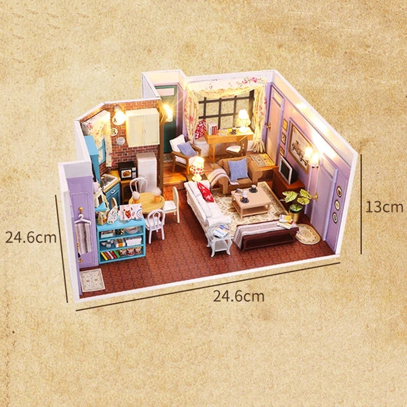 Monicas Apartment DIY Book Nook Kit — angled close-up