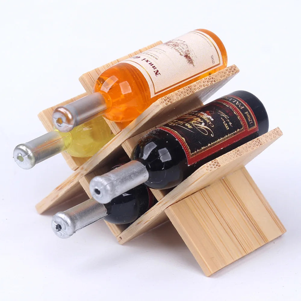 Dollhouse Bamboo Wine Rack 1:6 — scene view